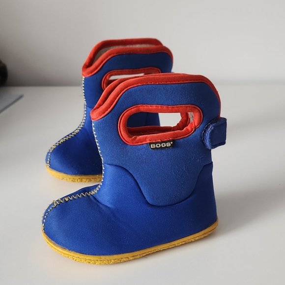 Bogs Other - BOGS | Baby royal multi rain boots navy red sz 5
